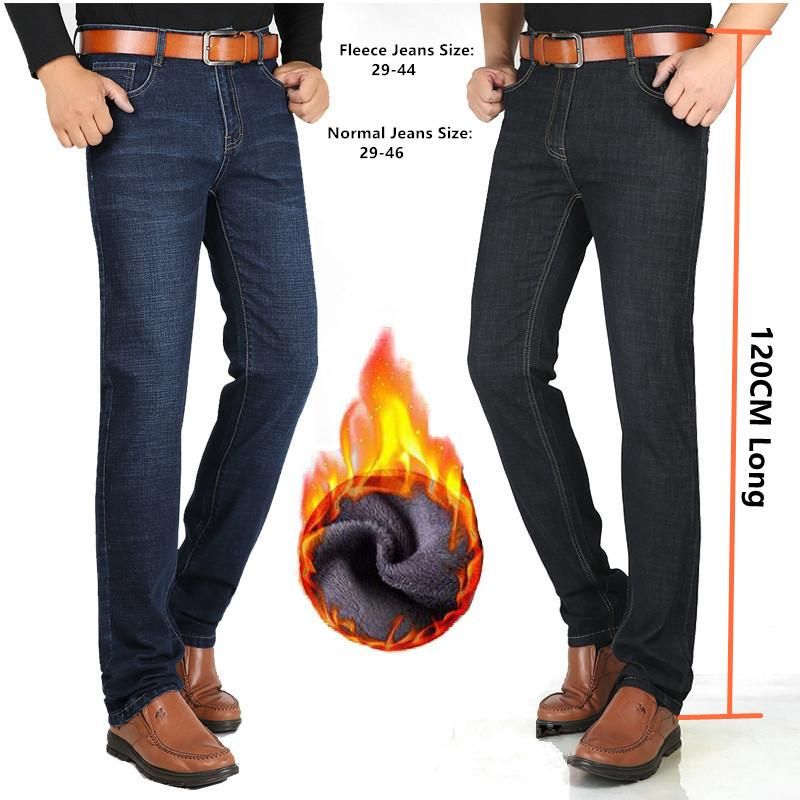 Pantalones vaqueros para hombre Hombres altos 120 Largos Slim Fit Azul Pantalones Cintura