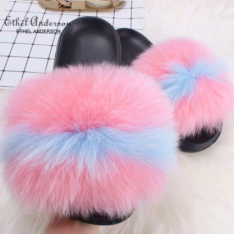 Pink Blue Fox Fur