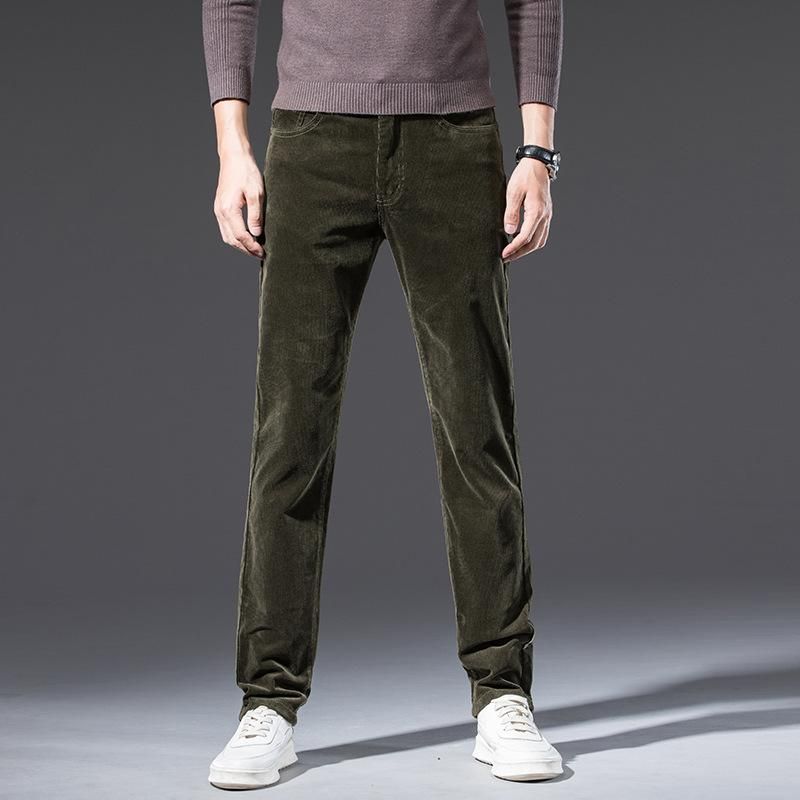 Compra Pantalones Para Hombres Corduroy Hombres Recto Regular Regular 2021  Primavera Casual Hombre Ropa Negocio Formal Pantalones Largos Barato |  Entrega Rápida Y Calidad | Es.Dhgate