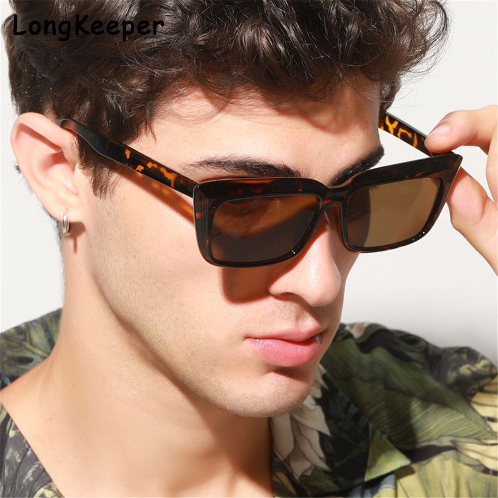 conocido Inmuebles Mono Gafas de sol rectangulares retro para hombres Vintage Plaza Cat Eye Gafas  de sol Negras Mujeres