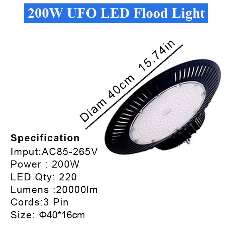2 szt. Floodlight 200 W UFO