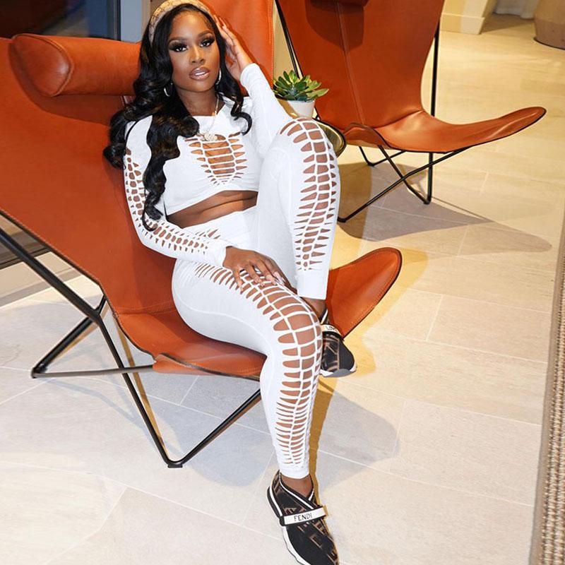 Womens Two Piece Pants Streetwear Sexy 