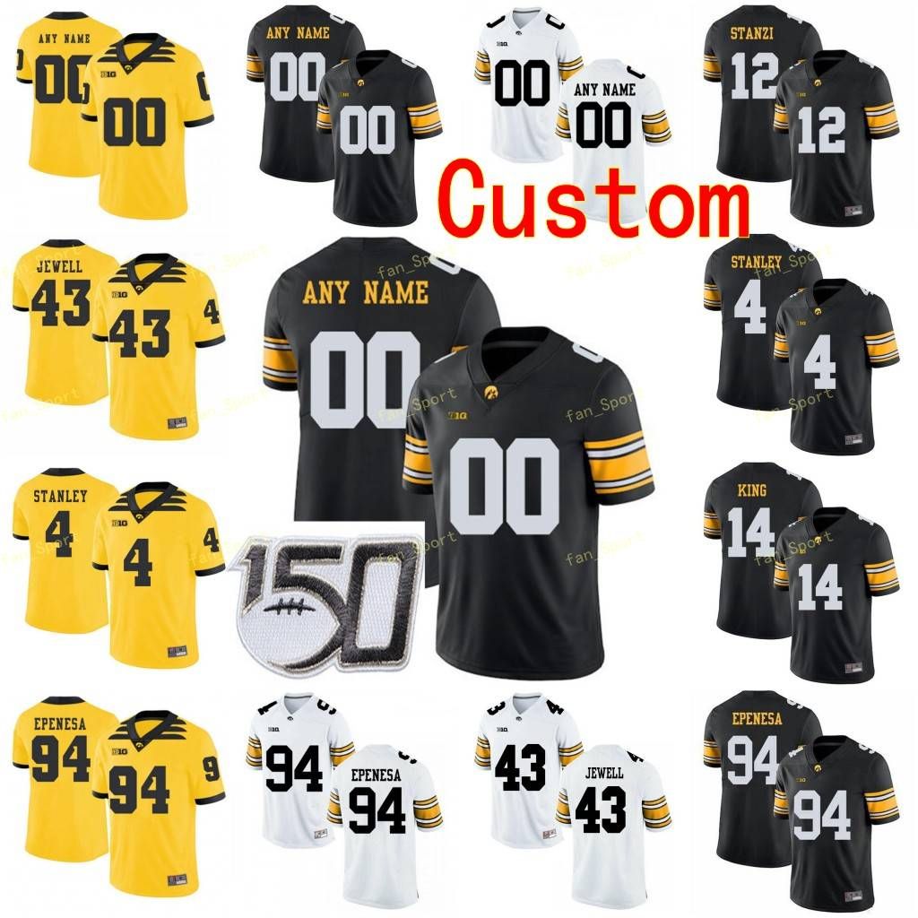 2020 Custom Iowa Hawkeyes College Football Jersey 15 Josh Jackson 2