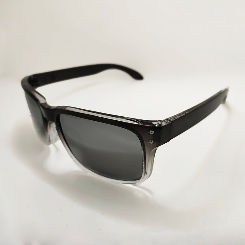 Gloss black white frame silver lens