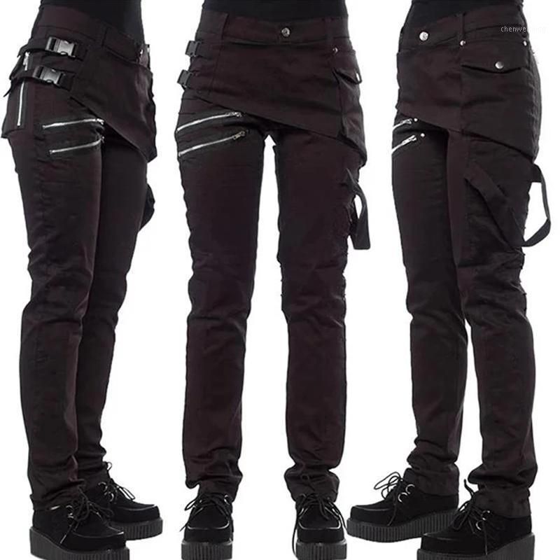 Compre Pantalones Góticos Para Mujer Bolsillos Con Cremallera Remache  Steampunk Pantalones Pantalones De Estilo De Roca EIG881 A 25,25 € Del  Chenweitingg | Es.Dhgate.Com