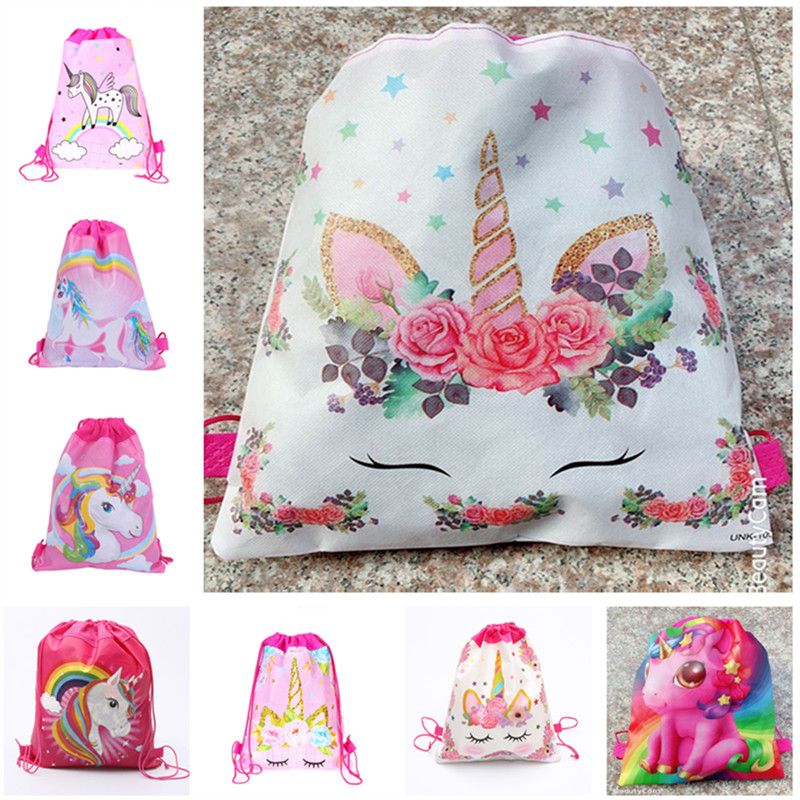 unicorn drawstring bolsa