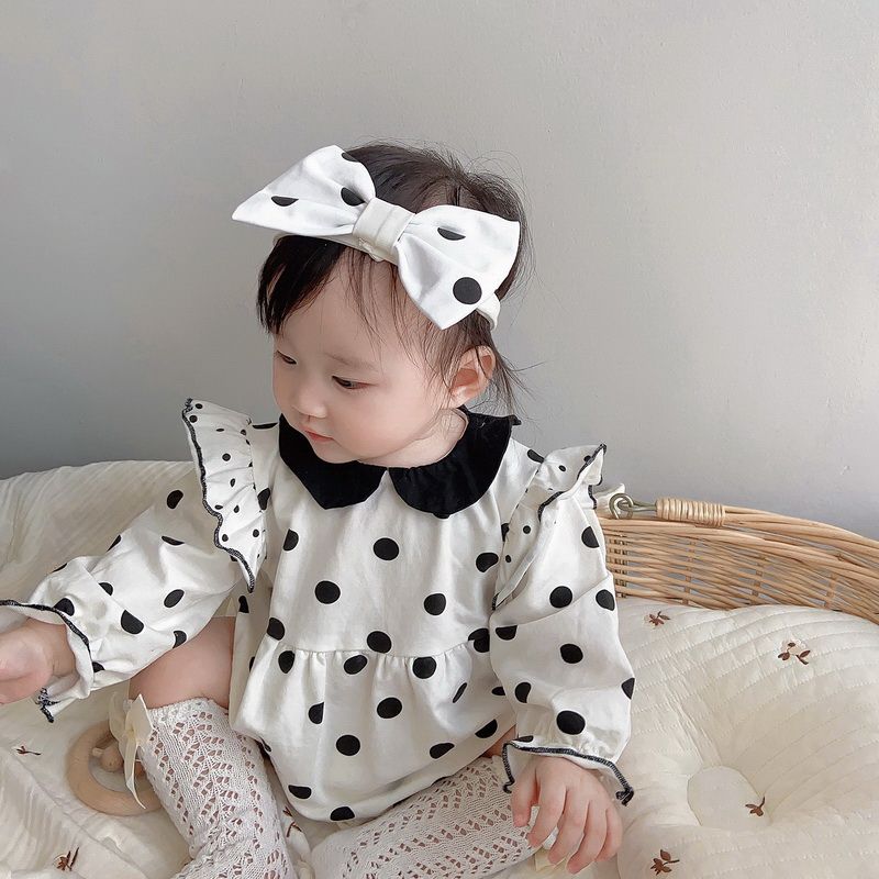 Compra 2021 Nuevo Primavera Estilo Coreano Bebé Niña Body Negro Punto  Blanco Peter Pan Collar Con Sombrero Mono Ropa Linda Niños Ropa E158 Barato  | Entrega Rápida Y Calidad | Es.Dhgate