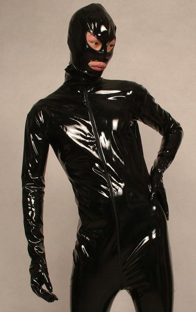 Unisex 7 Color Shiny PVC Bodysuit Catsuit Costumes With Open Eyes and Mouth F386
