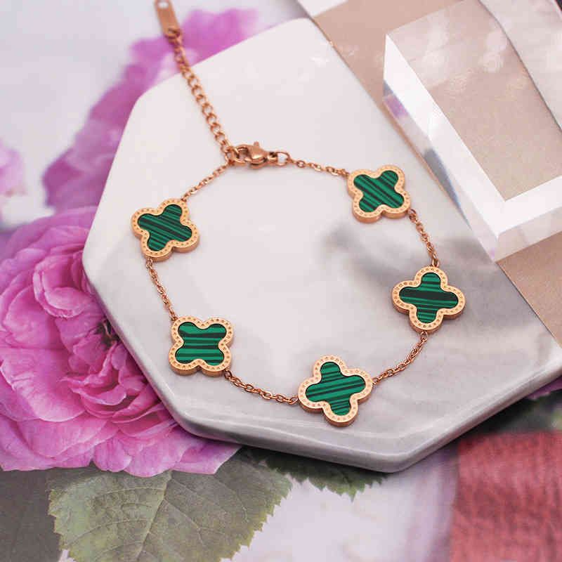 Single Sided Green Clover Bracelet (ro