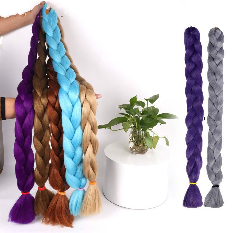 21 Synthetic Crochet Braids In Jumbo Braiding Hair One Piece Inch 165g Pcs Pure Color In Hair Extensions From Flowtoys Home 1 77 Dhgate Com