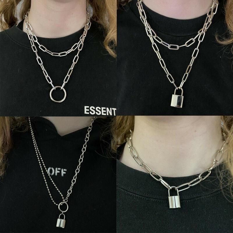 Chains Women Men Stainless Steel Lock 