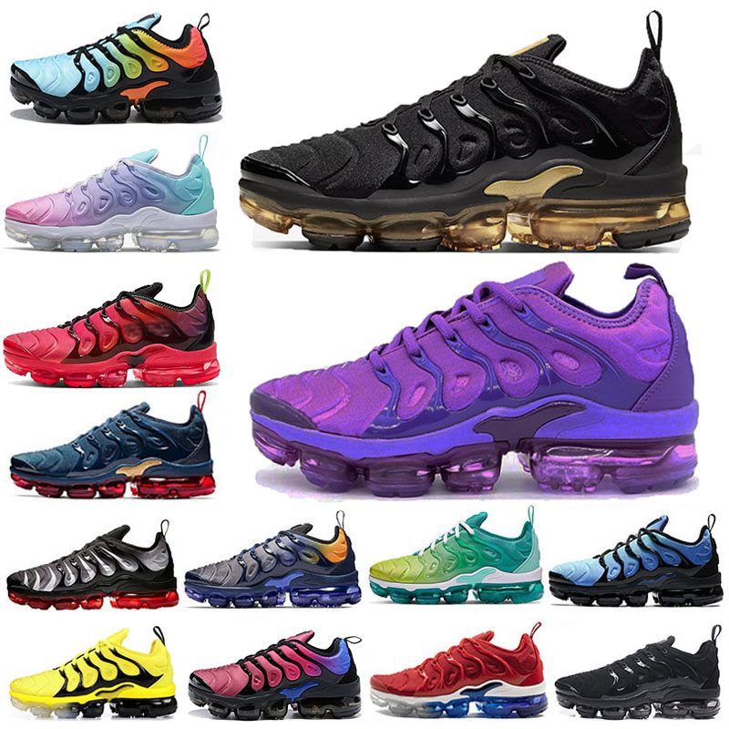 2020 New TN Plus BIG SIZE 13 Purple Pastel Metallic Gold Men Running Shoes Hyper Violet Lemon 