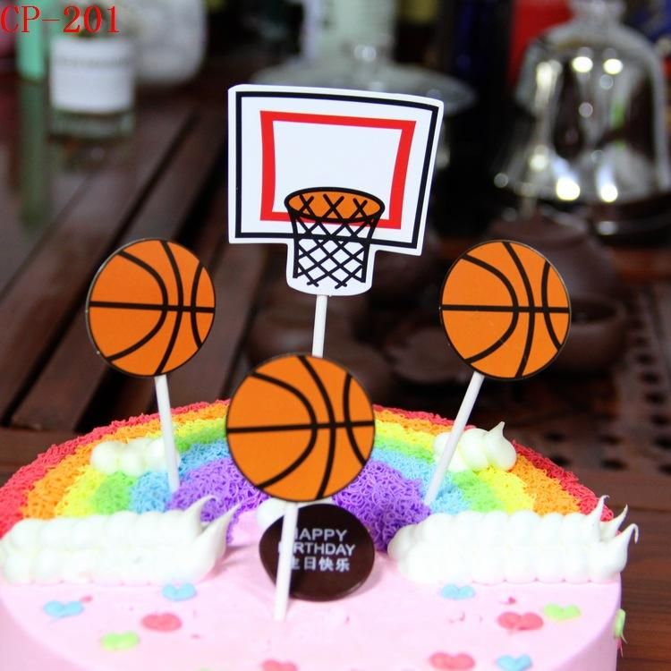 Acheter Autres Fetes Fete Fournitures Sports Football Basketball Cake Topper Decoration Joyeux Anniversaire Drapeaux Pour Love Famille Cuisson De 26 6 Du Kfion Fr Dhgate Com