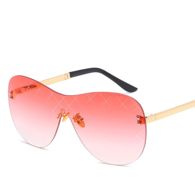 Gafas de sol Coloridas Sexy Women Designer 2021 Moda Retro Rona Rimless Plaza Sun Glasses Femenino UV400