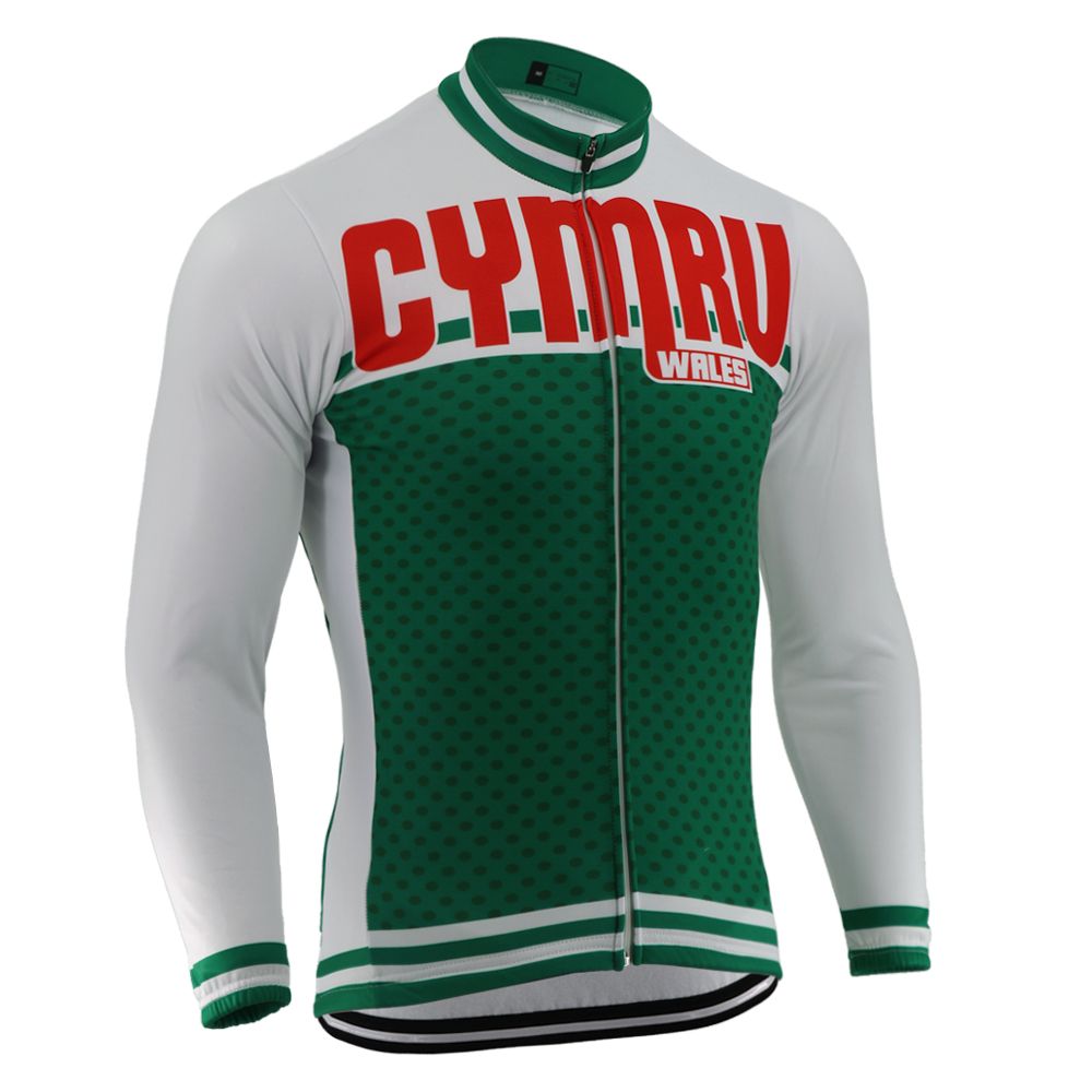 Autumn Winter NEW UK Wales Pro Team Retro Cycling Jersey Men Long