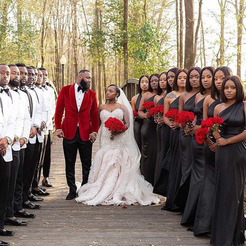 Black Bridesmaid Dresses Mermaid 