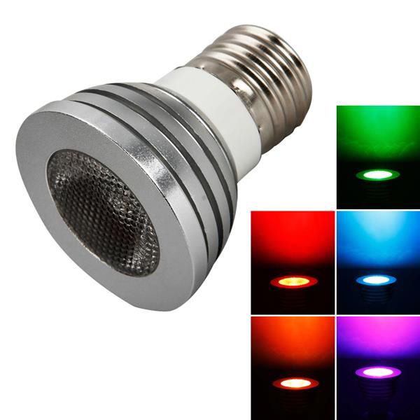 Nya Styles E27 5W 85V-265V RGB Fjärrkontroll Spot Ljuslampa Spotlights Lampor för Hem Inomhus Ljusin Top-Grade Material Spotlight