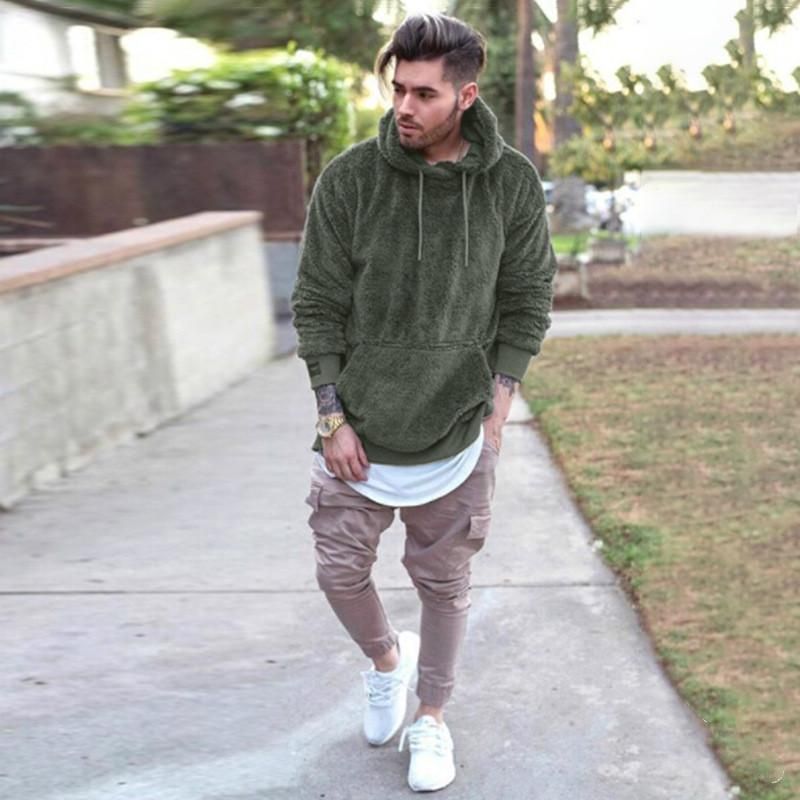 Compra Sudaderas Con Capucha Para Hombre Sudaderas De Lana De Invierno  Hombres Con Capucha Con Capucha Cálido Moda Gruesa Suéteres Sujetadores De  Color Sólido Sudadera Suelta Plush Ropa Deportiva Barato | Entrega