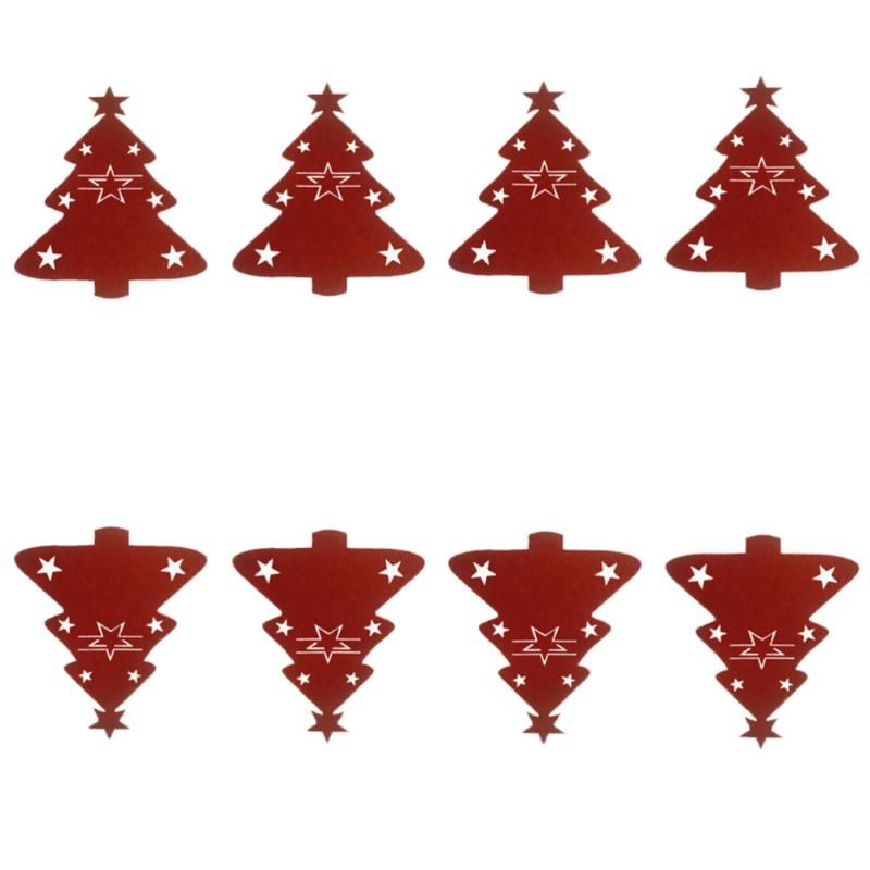 8X Árbol De Navidad Navidad cubiertos Holder Cuchillo Tenedor Bolso Cubierta Vajilla Decoración