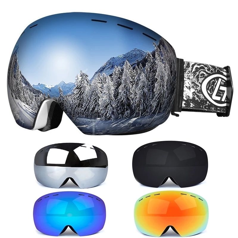 spiid Ski Goggles Snowboard Goggles UV400 Protection Anti-Fog Snow Goggles with Adjustable Strap Outdoor Sports Protective Glasses for Men Women