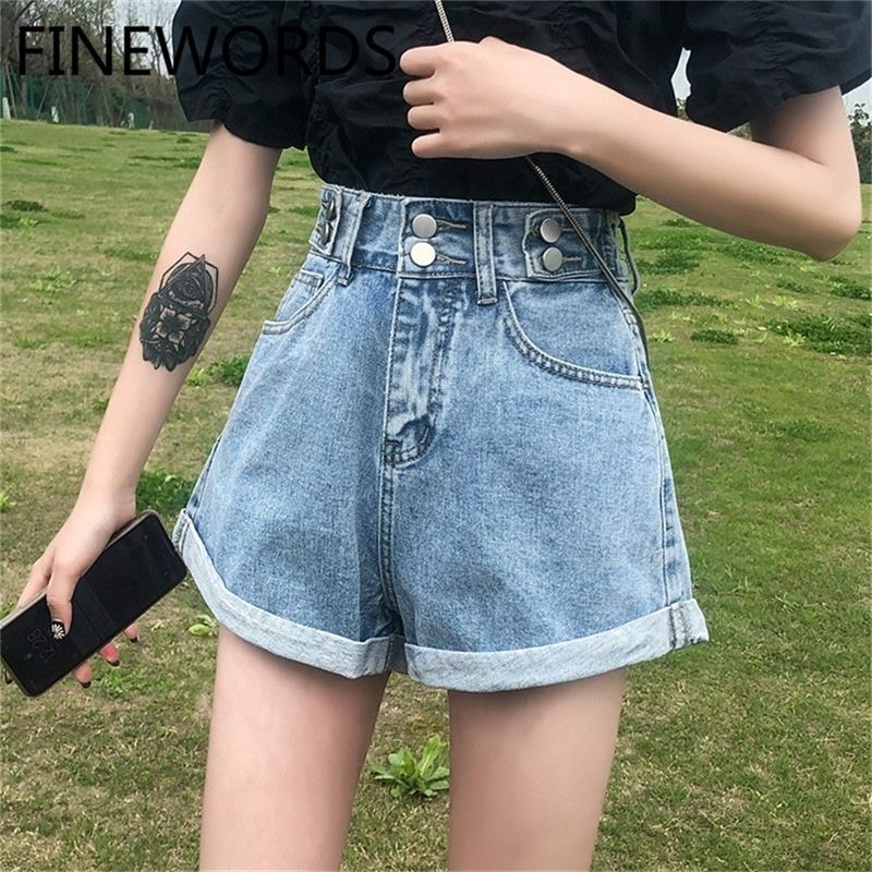 FINEWORDS Multi Button Jean Shorts 