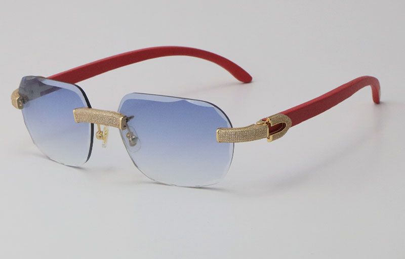 Red Wood Gold Blue Lens