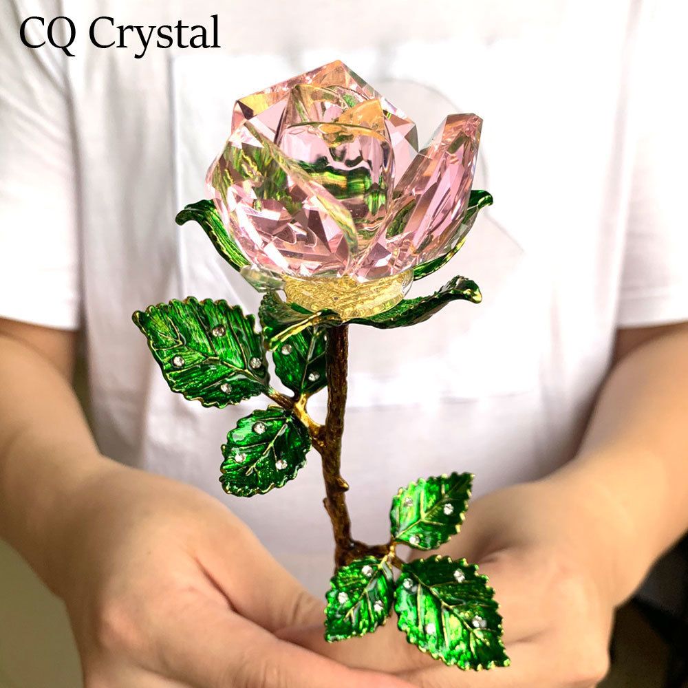 Rose-pas de base de cristal