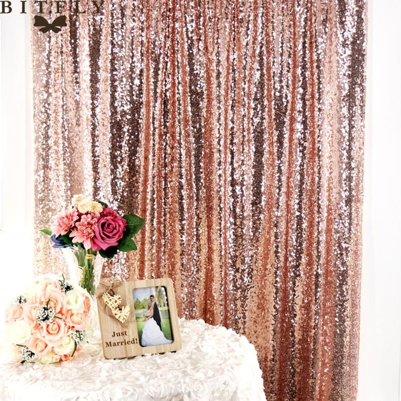 Gold Rose Gold Shimmer Sequin Backdrop Curtain For Wedding Mariage ...