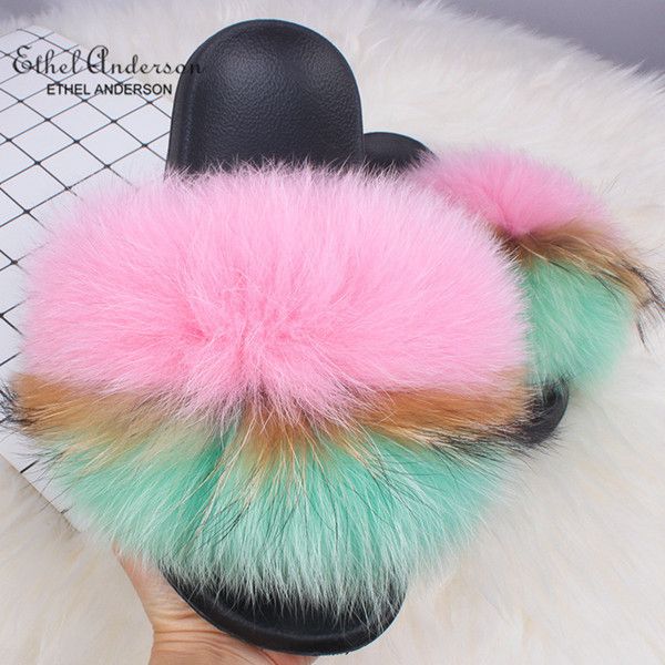 Green Pink Mixed Fur