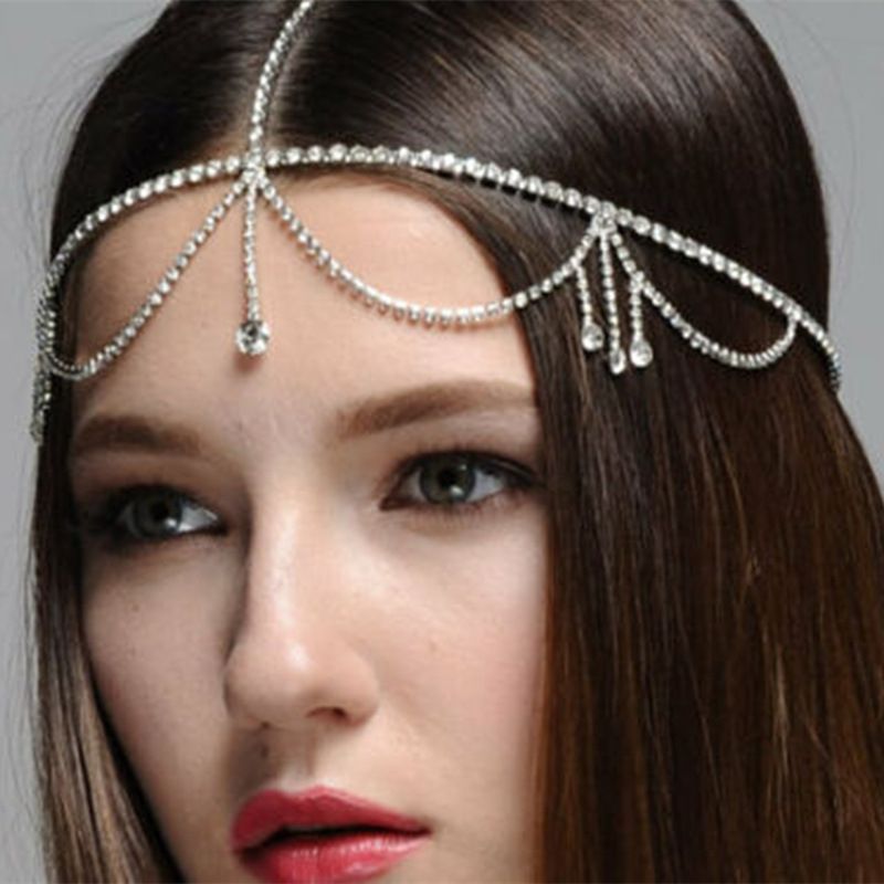 accesorios para cabello de diamantes de la moda del pelo de agua cadena de borlas