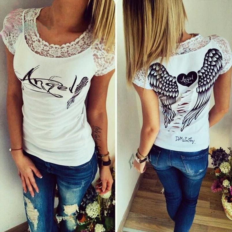 t shirt with angel wings on back