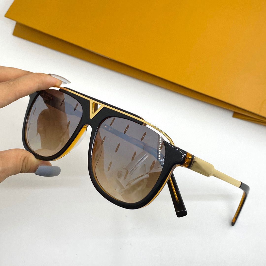 black yellow with brown print lens