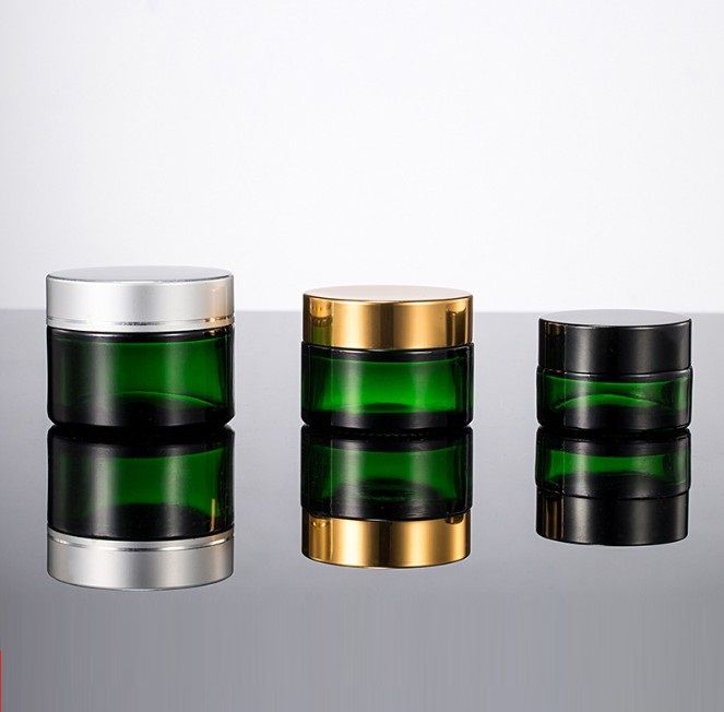 Download 2020 Green Glass Jar Cosmetic Lip Balm Cream Jars Round ...