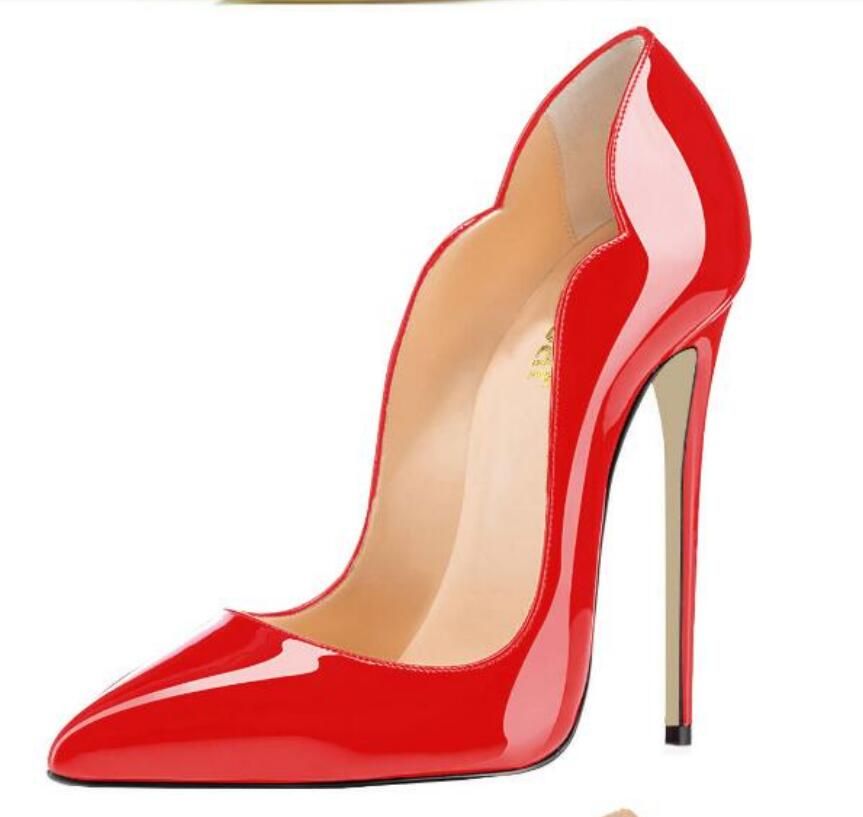 2021 Women Red Pumps Shoes Red/Black 