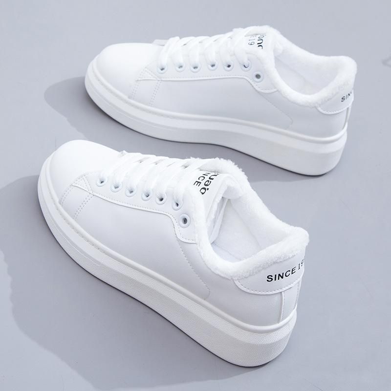 Kleine witte schoenen Dames 2020 Winter Nieuwe Thick-Soled Casual Plus  Fluwelen Warme Schoenen Zapatos de