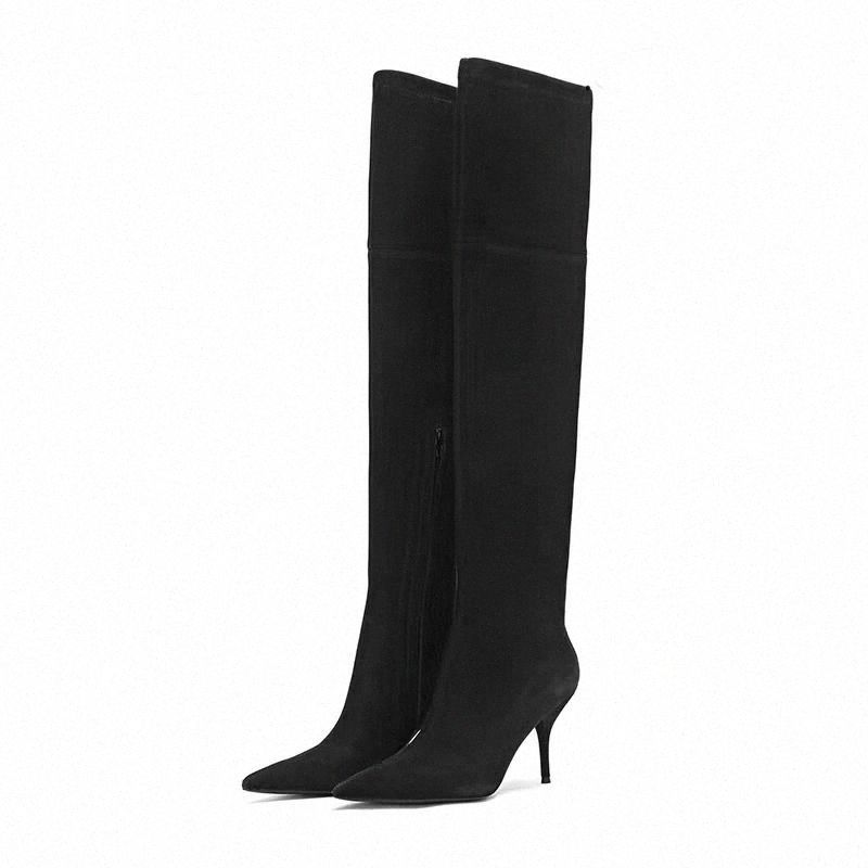 knee high kitten heel boots