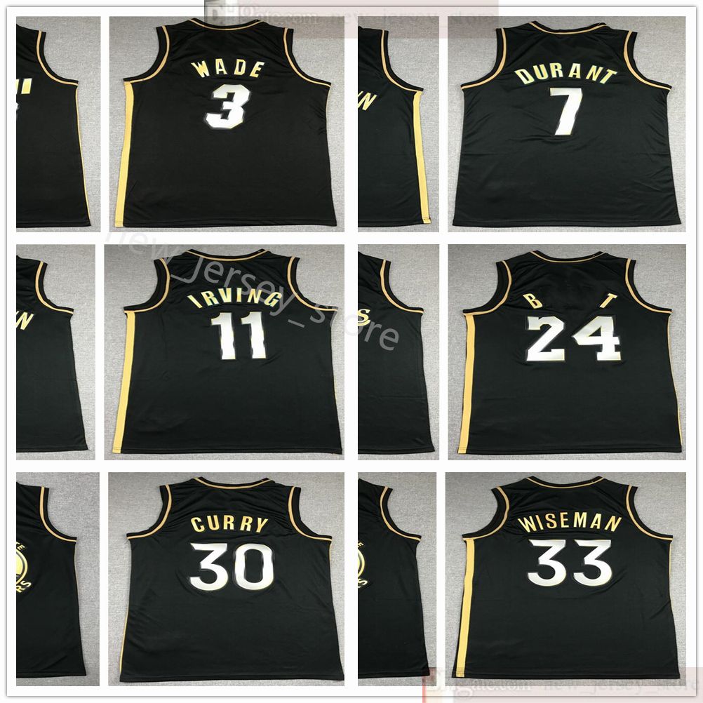 2021 Stitched Black Glod Jerseys Best Quality 2021 New Man Gold Black