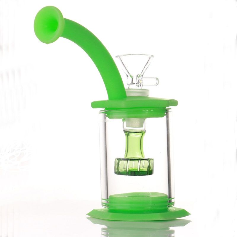 2021 Mini Silicone Bong Percolators Removable Straight Water Pipes