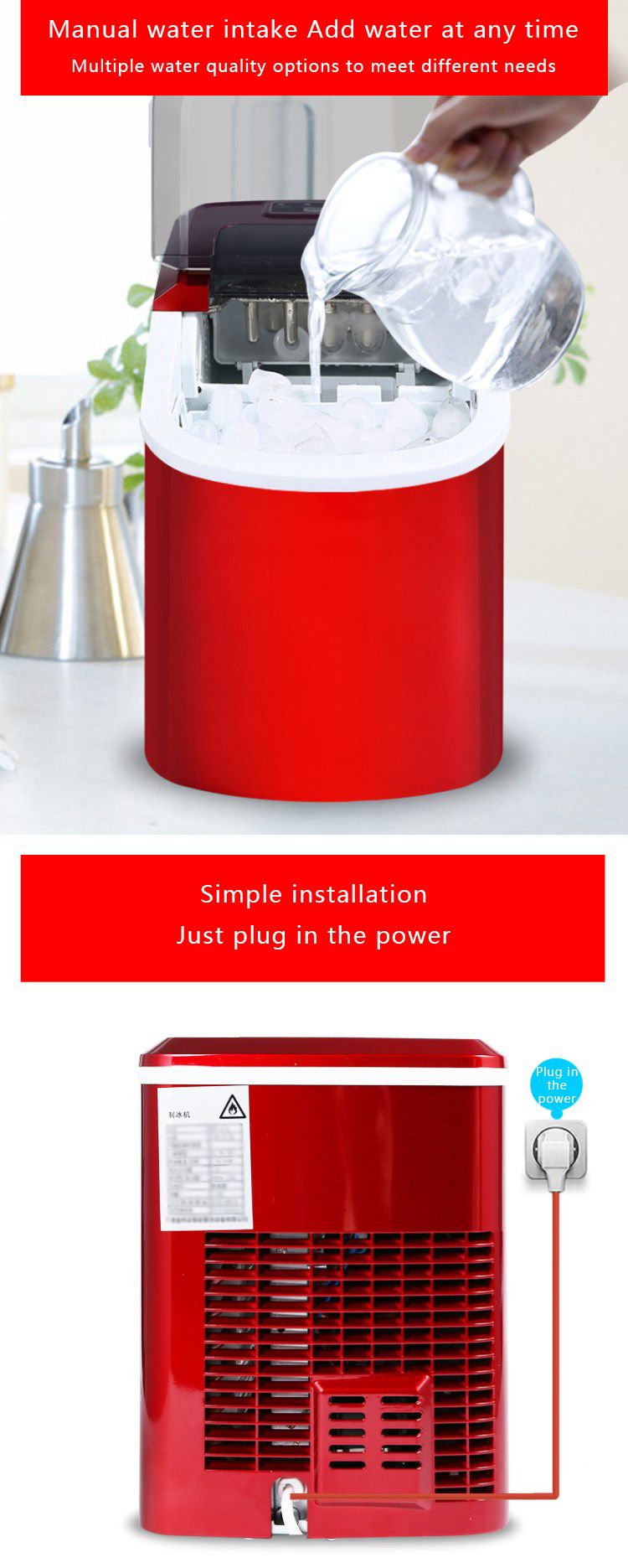 2021 Automatic Ice Cube Maker Household Portable