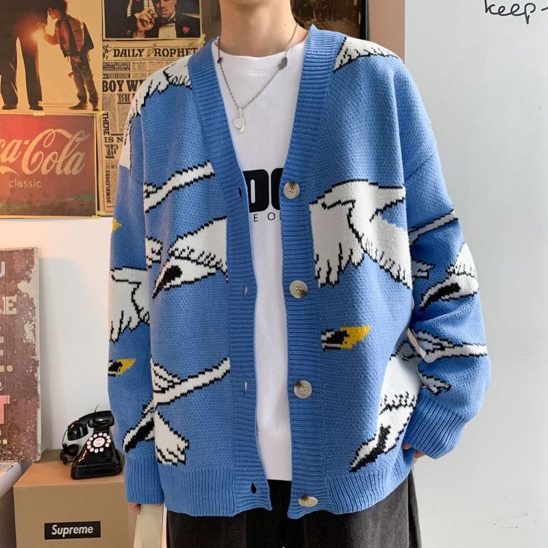 Loose Knitting Sweaters Mens Clothes 