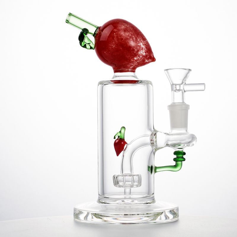 Red peach bong with bowl