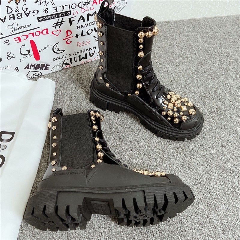 embroidered combat boots