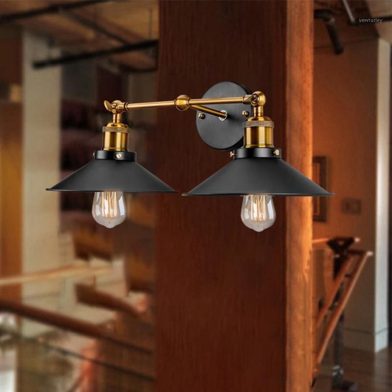 2 Cabezas Moderna Luz Lámpara de Pared Industrial Vintage 