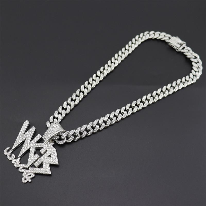 Self Made Letter Iced Out Pendant for Men Bling Cubic Zirconia Cz