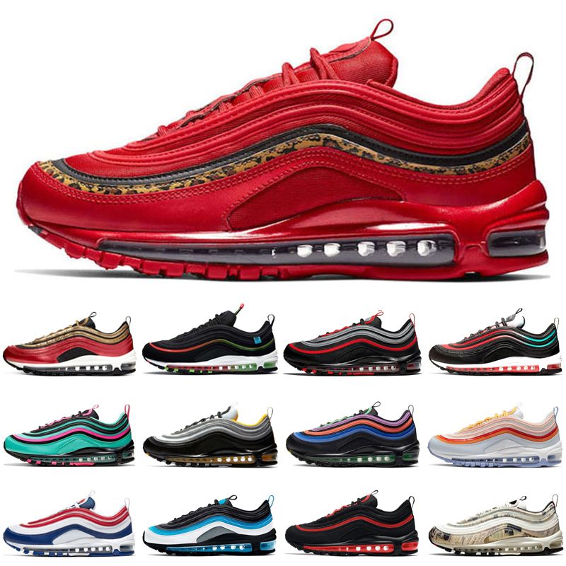 air max 97 airmax Zapatillas correr de leopardo rojo fresco para hombres