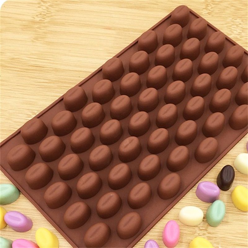 55 Mini Coffee Bean Silicone Mould Cake Chocolate Jelly Candy Soap Baking Mold 