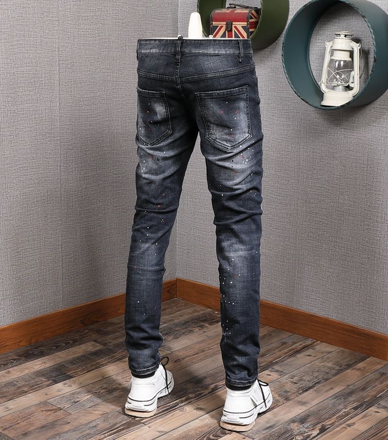 Blue Damage Jeans Men Popular Denim 