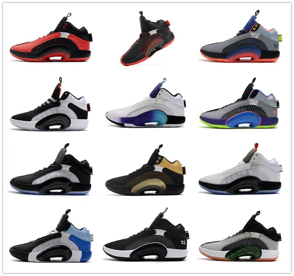 Fragmento X Air Jordan 35 XXXV Centro De Gravedad XXXV Del Calzado Bayou  Niños ADN Baloncesto De Los Hombres Del Deporte Zapatilla De Deporte J35  Deporte Azul Negro Astilla Trainer Por Findjordan,