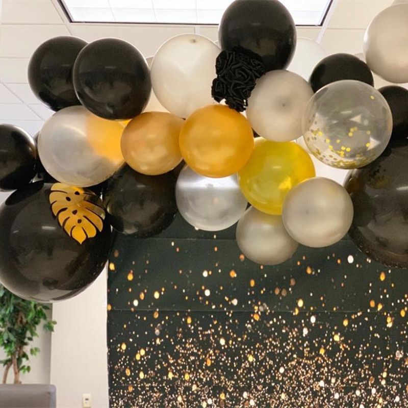 10-100 globos de látex Feliz Navidad Oro Plata Negro Decoración Helio Balones 