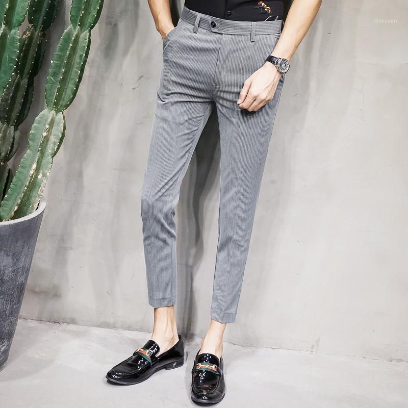 Compra Trajes Para Hombres Blazers Hombre Vestidos De Estilo Británico  Pantalones Slim Ajuste Negro Gris Pantalones Hombres 2021 Formal Pantalon  Lana Stripe Negocio Elegante1 Barato | Entrega Rápida Y Calidad | Es.Dhgate